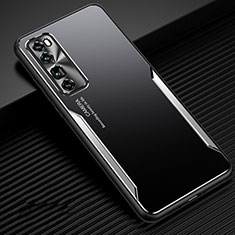 Funda Lujo Marco de Aluminio Carcasa para Huawei Nova 7 Pro 5G Plata