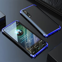 Funda Lujo Marco de Aluminio Carcasa para Huawei P20 Pro Azul