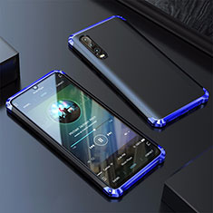 Funda Lujo Marco de Aluminio Carcasa para Huawei P30 Azul