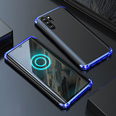 Funda Lujo Marco de Aluminio Carcasa para Huawei P30 Pro Azul