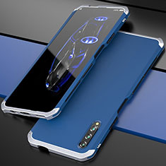 Funda Lujo Marco de Aluminio Carcasa para Huawei Y9s Plata y Azul