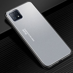 Funda Lujo Marco de Aluminio Carcasa para Oppo A72 5G Plata