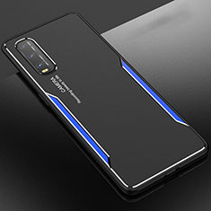 Funda Lujo Marco de Aluminio Carcasa para Oppo Find X2 Azul