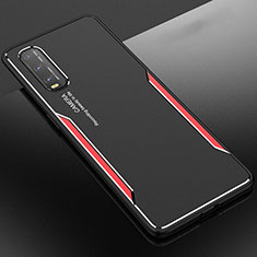 Funda Lujo Marco de Aluminio Carcasa para Oppo Find X2 Rojo