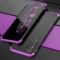 Funda Lujo Marco de Aluminio Carcasa para Oppo Reno3 Morado