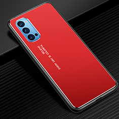 Funda Lujo Marco de Aluminio Carcasa para Oppo Reno4 Pro 5G Rojo