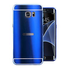 Funda Lujo Marco de Aluminio Carcasa para Samsung Galaxy S7 Edge G935F Azul