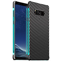 Funda Lujo Marco de Aluminio Carcasa para Samsung Galaxy S8 Cian