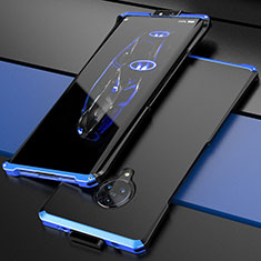 Funda Lujo Marco de Aluminio Carcasa para Vivo Nex 3 5G Azul y Negro