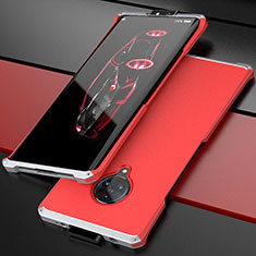 Funda Lujo Marco de Aluminio Carcasa para Vivo Nex 3 5G Plata y Rojo