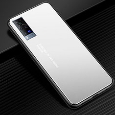 Funda Lujo Marco de Aluminio Carcasa para Vivo X60 Pro 5G Plata