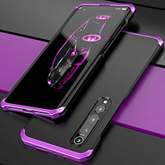 Funda Lujo Marco de Aluminio Carcasa para Xiaomi Mi 10 Morado y Negro