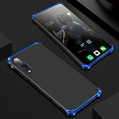 Funda Lujo Marco de Aluminio Carcasa para Xiaomi Mi 9 Azul y Negro