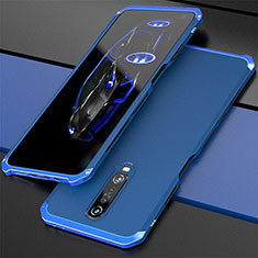 Funda Lujo Marco de Aluminio Carcasa para Xiaomi Poco X2 Azul