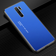 Funda Lujo Marco de Aluminio Carcasa para Xiaomi Redmi 9 Azul