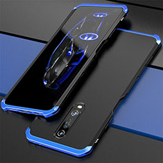Funda Lujo Marco de Aluminio Carcasa para Xiaomi Redmi K30 4G Azul y Negro