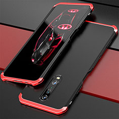 Funda Lujo Marco de Aluminio Carcasa para Xiaomi Redmi K30 5G Rojo y Negro