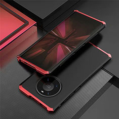 Funda Lujo Marco de Aluminio Carcasa T01 para Huawei Mate 40E Pro 5G Rojo y Negro