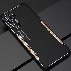 Funda Lujo Marco de Aluminio Carcasa T01 para Huawei P40 Lite 5G Oro