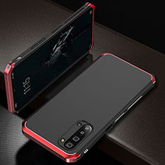 Funda Lujo Marco de Aluminio Carcasa T01 para Oppo A91 Rojo y Negro