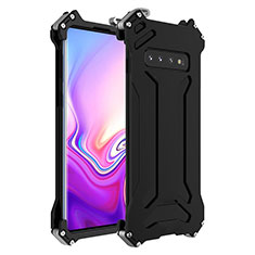 Funda Lujo Marco de Aluminio Carcasa T01 para Samsung Galaxy S10 Negro