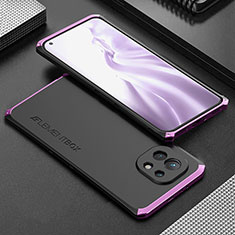 Funda Lujo Marco de Aluminio Carcasa T01 para Xiaomi Mi 11 Lite 5G Morado