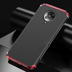 Funda Lujo Marco de Aluminio Carcasa T01 para Xiaomi Redmi K30 Pro 5G Rojo y Negro