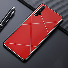 Funda Lujo Marco de Aluminio Carcasa T02 para Huawei Honor 20 Rojo