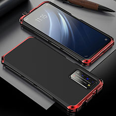 Funda Lujo Marco de Aluminio Carcasa T02 para Huawei Honor X10 5G Rojo y Negro