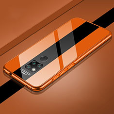 Funda Lujo Marco de Aluminio Carcasa T02 para Huawei Mate 20 X 5G Naranja