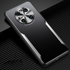 Funda Lujo Marco de Aluminio Carcasa T02 para Huawei Mate 40E Pro 5G Plata