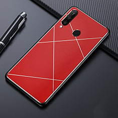 Funda Lujo Marco de Aluminio Carcasa T02 para Huawei P30 Lite New Edition Rojo