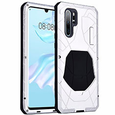 Funda Lujo Marco de Aluminio Carcasa T02 para Huawei P30 Pro Plata