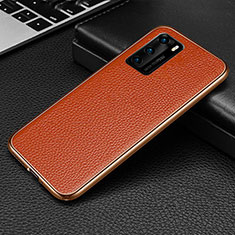 Funda Lujo Marco de Aluminio Carcasa T02 para Huawei P40 Naranja