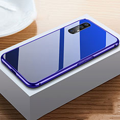 Funda Lujo Marco de Aluminio Carcasa T03 para Oppo Find X2 Neo Azul