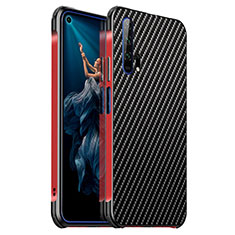 Funda Lujo Marco de Aluminio Carcasa T04 para Huawei Honor 20 Pro Rojo