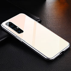 Funda Lujo Marco de Aluminio Carcasa T04 para Oppo Reno3 Pro Oro