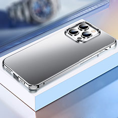 Funda Lujo Marco de Aluminio Carcasa TB1 para Apple iPhone 13 Pro Max Plata