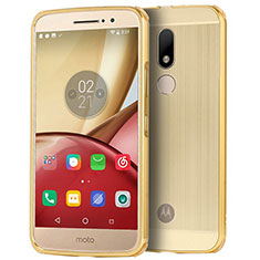 Funda Lujo Marco de Aluminio para Motorola Moto M XT1662 Oro