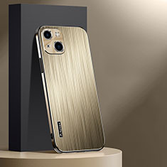 Funda Lujo Marco de Aluminio y Silicona Carcasa Bumper AT1 para Apple iPhone 14 Oro