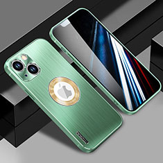 Funda Lujo Marco de Aluminio y Silicona Carcasa Bumper con Mag-Safe Magnetic JL1 para Apple iPhone 13 Verde