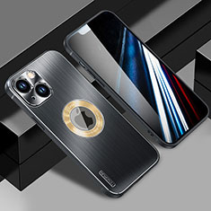 Funda Lujo Marco de Aluminio y Silicona Carcasa Bumper con Mag-Safe Magnetic JL1 para Apple iPhone 14 Negro