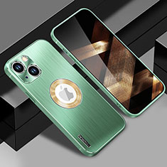 Funda Lujo Marco de Aluminio y Silicona Carcasa Bumper con Mag-Safe Magnetic JL1 para Apple iPhone 15 Plus Verde