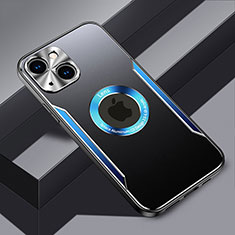 Funda Lujo Marco de Aluminio y Silicona Carcasa Bumper con Mag-Safe Magnetic JL3 para Apple iPhone 13 Azul