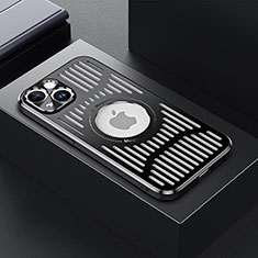 Funda Lujo Marco de Aluminio y Silicona Carcasa Bumper con Mag-Safe Magnetic TX1 para Apple iPhone 14 Plus Negro