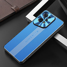 Funda Lujo Marco de Aluminio y Silicona Carcasa Bumper J01 para Oppo Find X5 5G Azul