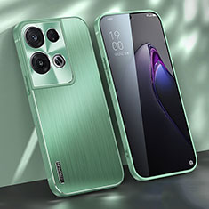 Funda Lujo Marco de Aluminio y Silicona Carcasa Bumper J01 para Oppo Reno8 Pro+ Plus 5G Verde