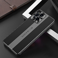 Funda Lujo Marco de Aluminio y Silicona Carcasa Bumper J02 para Oppo Find X3 Pro 5G Negro