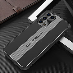 Funda Lujo Marco de Aluminio y Silicona Carcasa Bumper J02 para Oppo Reno6 Pro 5G Negro