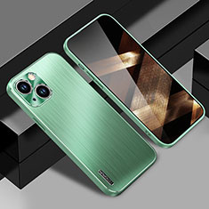 Funda Lujo Marco de Aluminio y Silicona Carcasa Bumper JL1 para Apple iPhone 15 Verde